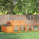 Pollaio da Giardino per 4-8 Galline con Rete Metallica e Tetto Apribile 240x112,5x76 cm in Legno Arancione