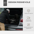 Deambulatore per Anziani e Disabili ad Altezza Regolabile 67x65x79.5-94 cm Pieghevole in Allumino Nero e Argento   