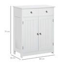 Mobile da Bagno 2 Ante con Cassetti 60x30x75 cm in Legno Bianco  