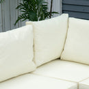 Set Salotto da Giardino con Divanetto Modulabile Cuscini e Tavolino in Legno