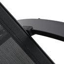 Set 2 Lettini Prendisole e Tavolino con Ripiano 59x169x66 cm in Tessuto Traspirante e Metallo Nero