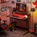 Scrivania Gaming con Luci LED e Supporto per Monitor 100x60x88.5 cm Nero   