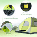 Tenda da Campeggio 3-4 Persone a Cupola 300x300x180cm Impermeabile e Anti UV Giallo e Grigio-5