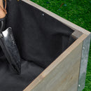 Fioriera Rettangolare 96x30,6x30 cm con Ruote e Freno in Legno di Abete Grigio  