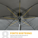 Ombrellone da Giardino Ø180x209 cm in Poliestere e Acciaio Grigio