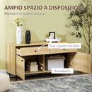 Mobiletto Basso 120x39,5x64 cm in Truciolato e Acciaio Naturale