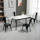 Set 4 Sedie da Cucina Impilabili 53x45x85 cm in Acciaio Nero