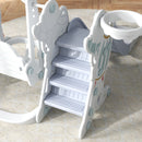 Scivolo per Bambini 150x185x92 cm, con Altalena e Canestro Bianco e Grigio