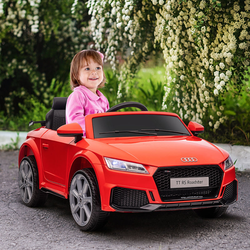Macchina Elettrica per Bambini Licenza Audi TT con Telecomando e Fari LED Rosso  