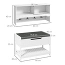 Mobile Ingresso con Scarpiera e Appendiabiti 80x20x40 cm in MDF e Poliestere Bianco