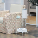 Tavolino da Soggiorno Rotondo a 2 Livelli Ø40x50 cm in Acrilico Trasparente 