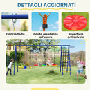 Playground 6 in 1 350x183x200 cm con Altalene Canestro Arrampicata per Bambini 3-8 Anni   