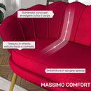 Divano 2 Posti 130x77x77 cm in Velluto Rosso Scuro  