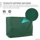 Copertura per Dondolo da Giardino a 3 Posti 240x133x185 cm Tessuto Oxford con Chiusura a Corda Verde   Verde