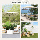 Telo di Ricambio per Ombrellone Rettangolare 3x2 m a 6 Stecche Poliestere Anti UV 50+ Beige   