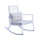 Sedia a Dondolo da Giardino 65x91x89 cm con Cuscino in Alluminio Bianco