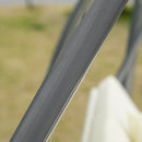 Dondolo Letto da Giardino 3 Posti 200x120x164 cm con Tetto Regolabile e 2 Portabicchieri Crema-9