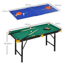 Tavolo Multi Gioco Pieghevole 2 in 1 per Biliardo e Ping Pong 140x63x60-80 cm con Accessori Inclusi-3