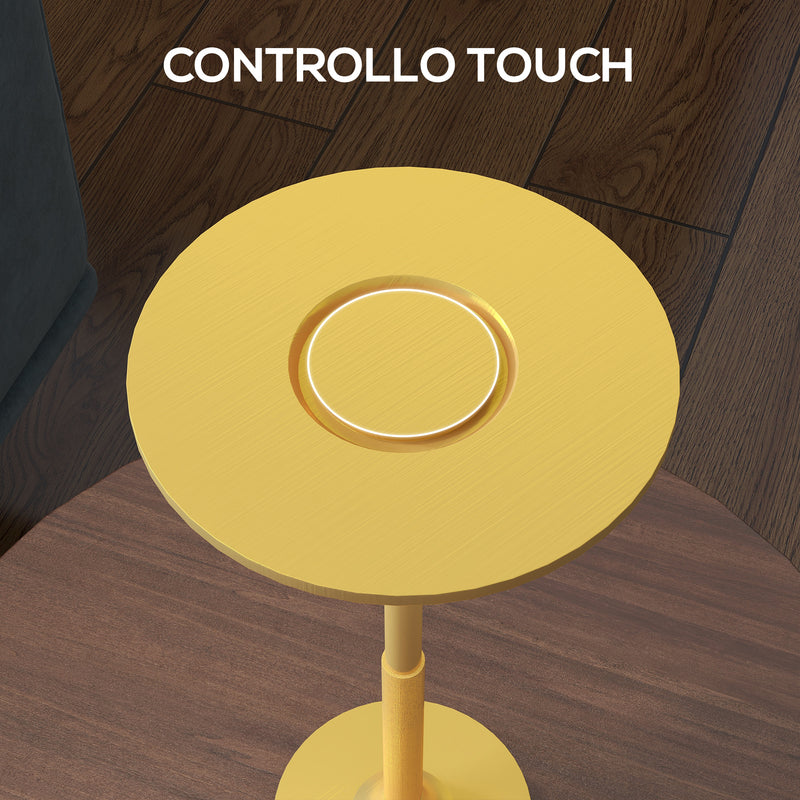 Lampada da Tavolo a LED Senza Filo Touch Ø13x28,5 cm Batteria Ricaricabile Oro