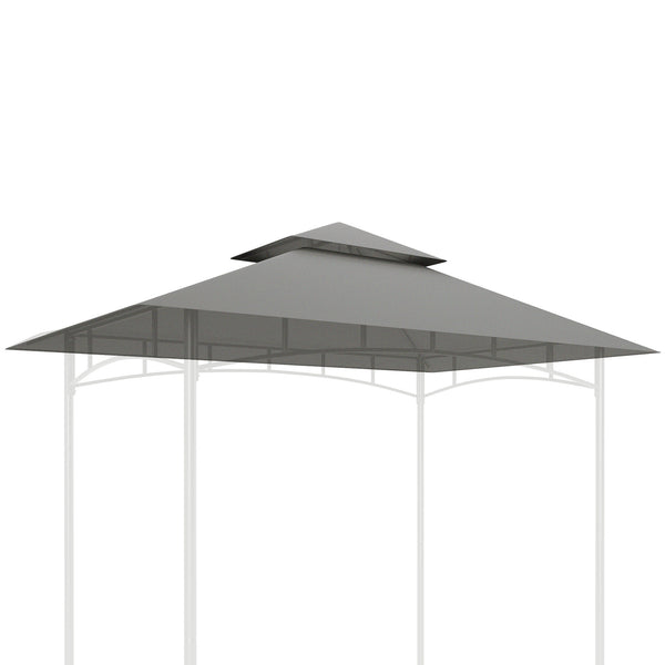 sconto Copertura per Gazebo da Giardino 244x152 cm a 2 Livelli in Poliestere 160gsm Grigio Chiaro