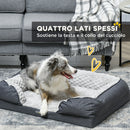 Cuccia Imbottita per Cani Taglia Media con Cuscino Rimovibile Lavabile 90x69x21cm Grigio Carbone 