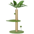 Albero Tiragraffi per Gatti Palo in Juta Piattaforme in Peluche e Palline Ø40x83 cm Verde