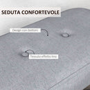 Panca Fondoletto 114x38x45 cm in Tessuto Grigio