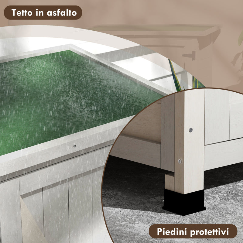 Armadio da Esterno con Tetto Impermeabile 110x55x117 cm in Legno di Abete Grigio  