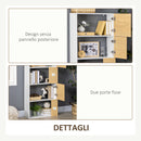 Libreria con Scaffali 5 Ripiani 63x22x166 cm in Legno e Metallo Bianco e Naturale