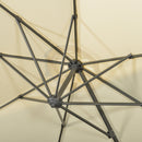 Ombrellone da Giardino Decentrato Ø294x248 cm in Alluminio Acciaio e Poliestere Bianco Crema