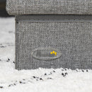 Scaletta per Cani 3 Gradini 63,5x42,5x40,5 cm in Tessuto Effetto Lino e MDF Grigio