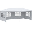 Gazebo da Giardino 580x290x250 cm con Pareti Rimovibili e Finestre Trasparenti Bianco   