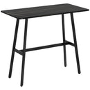 Tavolo Bar Rettangolare Alto 118x58x98 cm in MDF e Metallo Nero