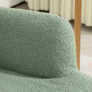 Poltrona Moderna con Schienale Alto 73x68x111 cm in Tessuto Effetto Sherpa Verde e Oro 