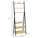 Portasciugamani da Terra Pieghevole 3 Barre e 3 Ripiani 53x31x153 cm in Bambù e Acciaio Nero