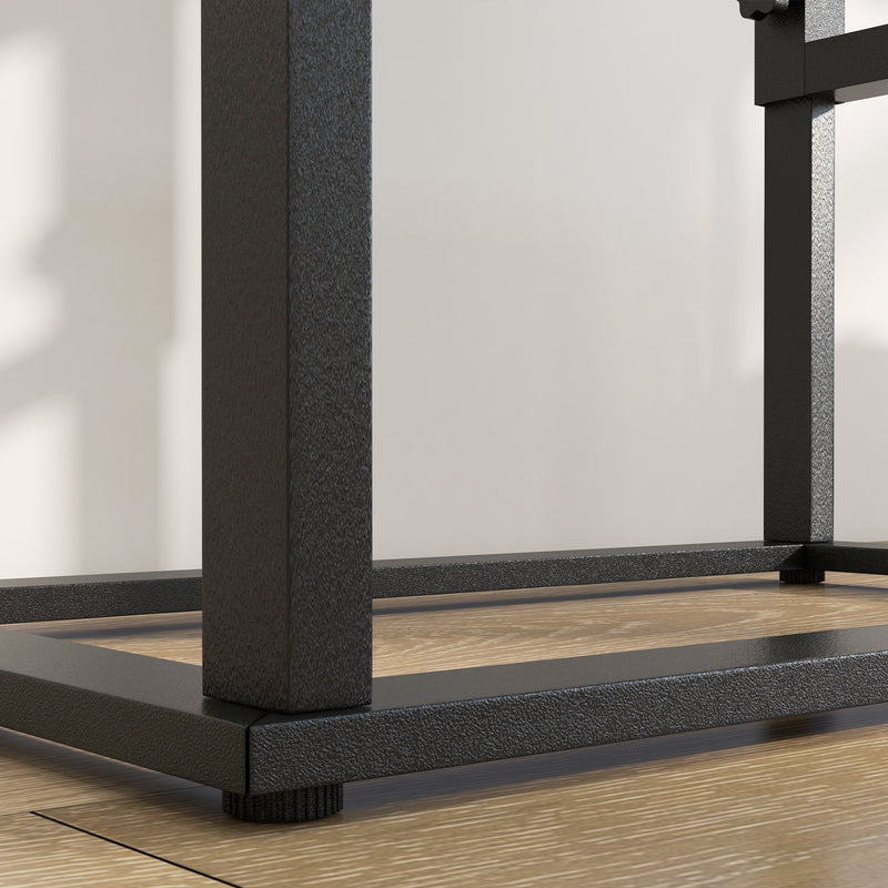 Portaciotole per Cani a 7 Altezze Regolabili  44x27x51 cm con 2 Ciotole Rialzate Ø19x6 cm in Acciaio Nero