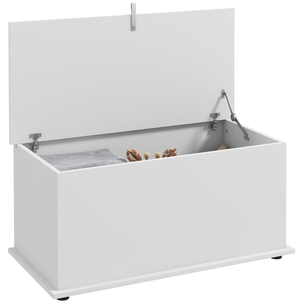 prezzo Panca Contenitore Multiuso 80x40x40 cm in Legno Bianco