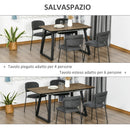 Tavolo Allungabile 120-160x80x76 cm Max 4-6 Persone in MDF e Metallo color Legno