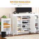 Credenza 12 Ripiani Interni 120x35x85 cm in Truciolato Bianco