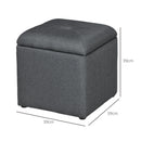 Pouf Contenitore 39x39x39 cm in Tessuto Teddy Grigio  
