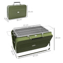 Barbecue Portatile e Pieghevole a Valigetta 47x30x28 cm a Carbonella Verde  
