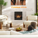 Camino a Bioetanolo da Parete Capacità 0,9L 100x15x54 cm Nero e Argento  