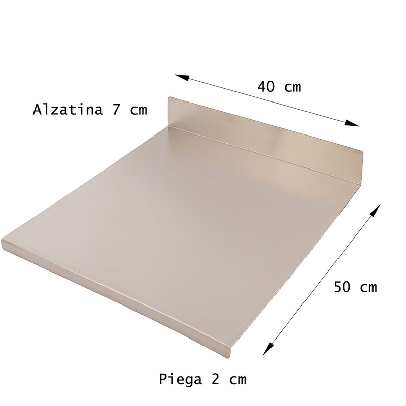 Tagliere Spianatoia per Alimenti Professionale con Alzatina 40x50 AISI 304 