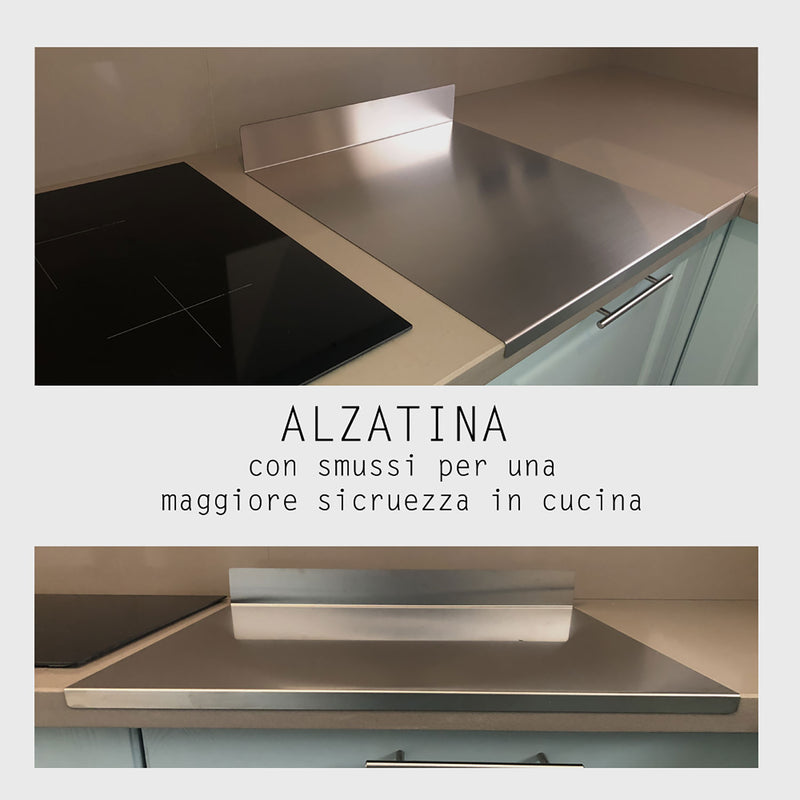 Tagliere Spianatoia per Alimenti Professionale con Alzatina 80x50 AISI 304 