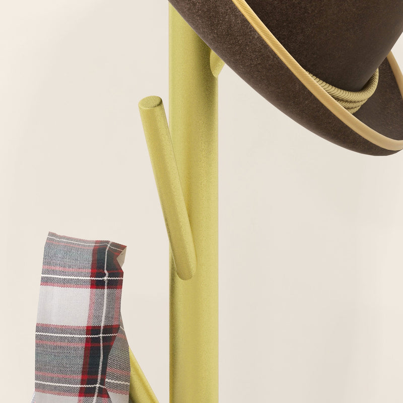 Appendiabiti da Terra 8 Ganci 32x164cm Base in Marmo e Acciaio Oro 