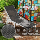 Lettino Sdraio 60x166x84 cm con Schienale Regolabile su 5 Livelli in Acciaio e Textilene Bianco e Grigio  