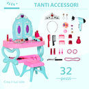 Specchiera Giocattolo per Bambini  49,5x23x66 cm Tavolo per Trucco Blu e Rosa