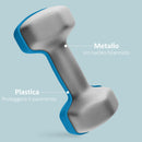 Set 2 Manubri Palestra 6 kg Pesi esagonali per Allenamento Azzurro