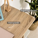 Scrivania Moderna in Legno con Scaffale a 3 Ripiani 100x44x74 cm in Truciolato Bianco e Quercia