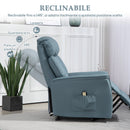 Poltrona Relax Reclinabile Alzapersone Elettrica con Telecomando Azzurro   